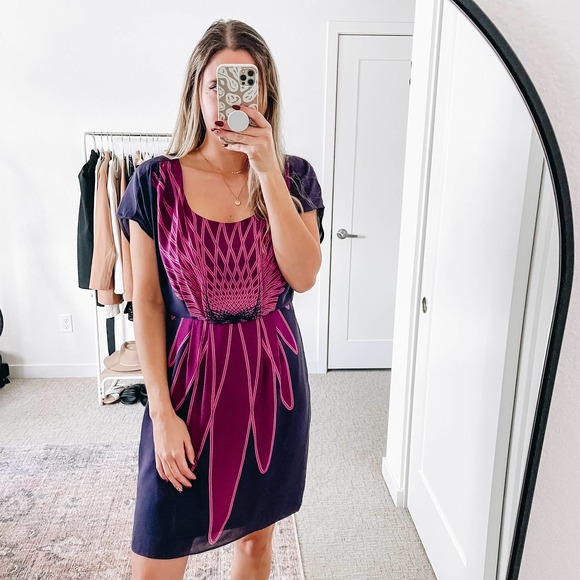 TIBI Purple Pink Silk Mini Dress - Picture 12 of 14